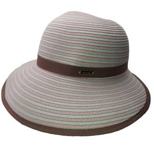 Lands' End Sun Hat Tea Rose / White Stripes Size L/XL